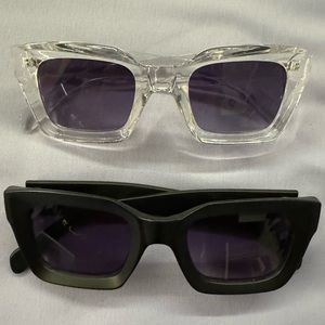 IMXVI Black & White Purple Tint Sunglasses Set